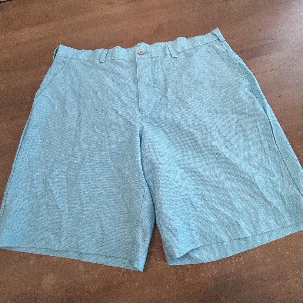 PGA TOUR Shorts Mens 38 Blue Microfiber Golf Bermuda Stretch 10 Inch Inseam